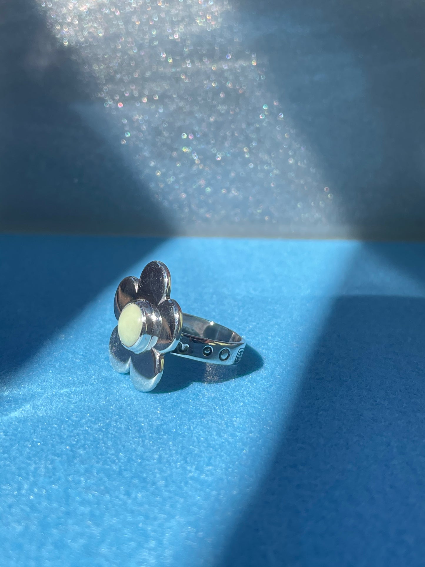 Daisy Ring- Classic 5 Petal Lemon Jasper