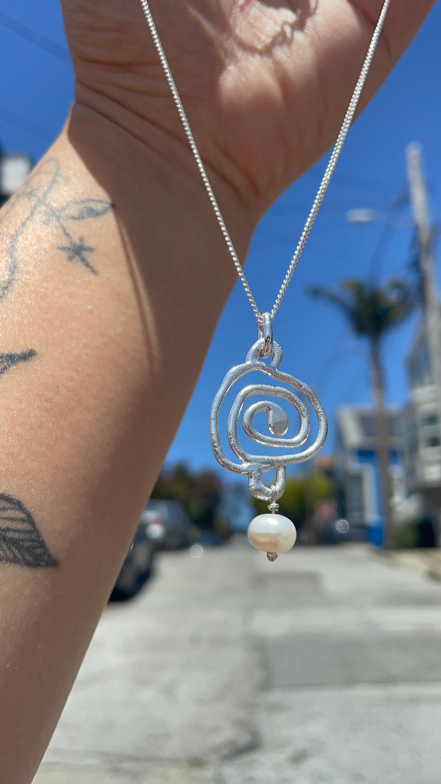 Spiral Pearl Necklace