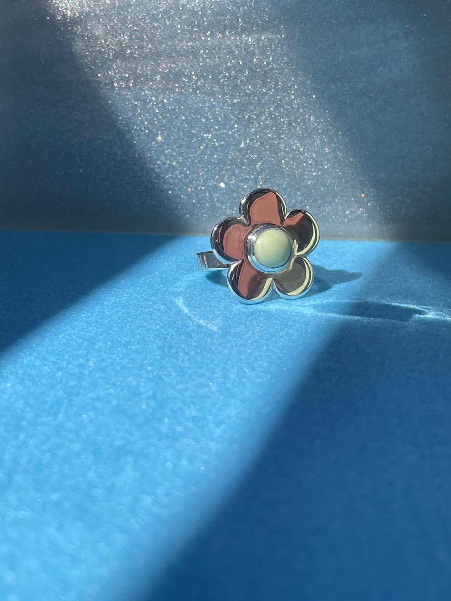 Daisy Ring- Classic 5 Petal Lemon Jasper