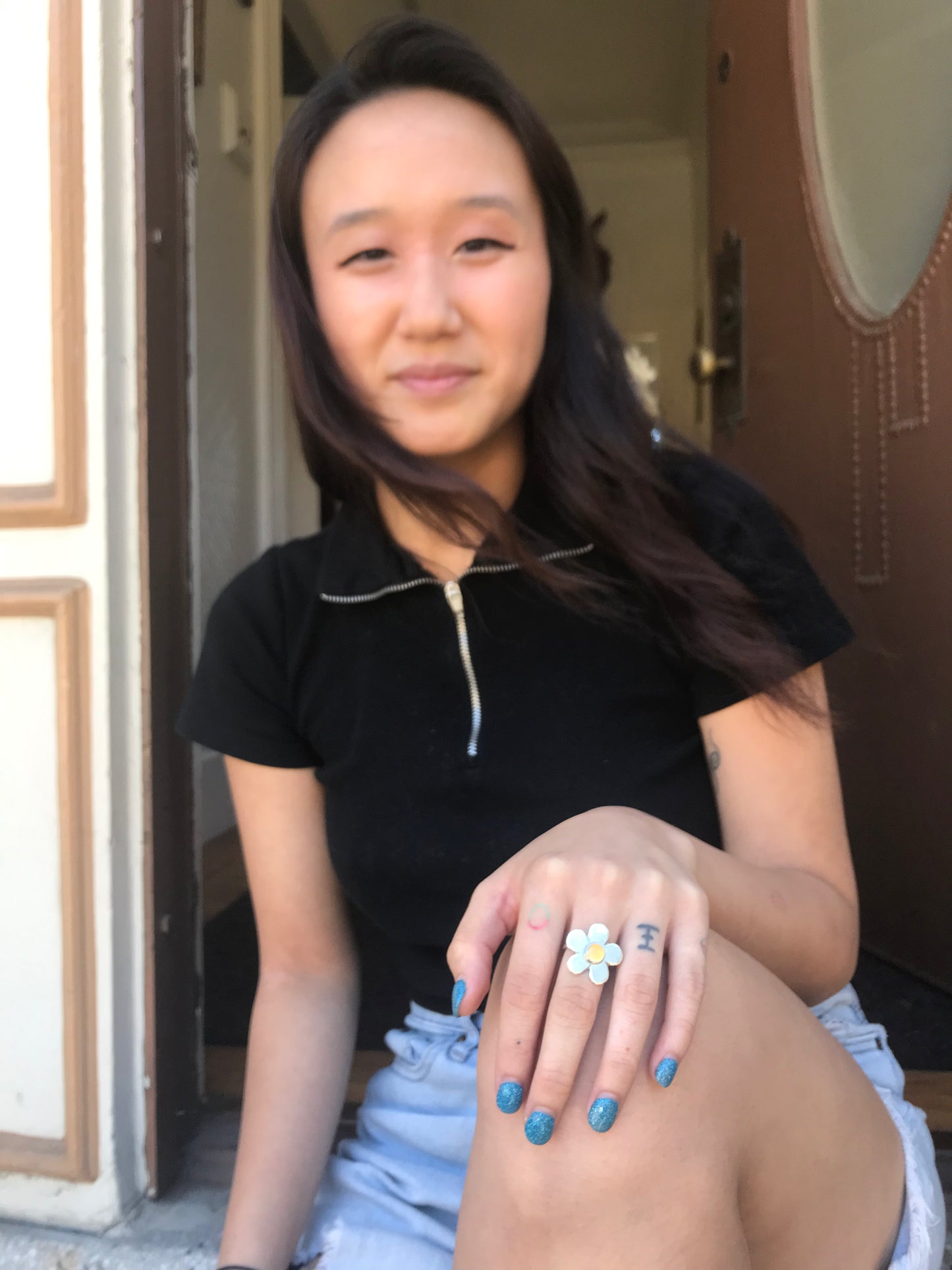Daisy Ring- Classic 5 petal citrine