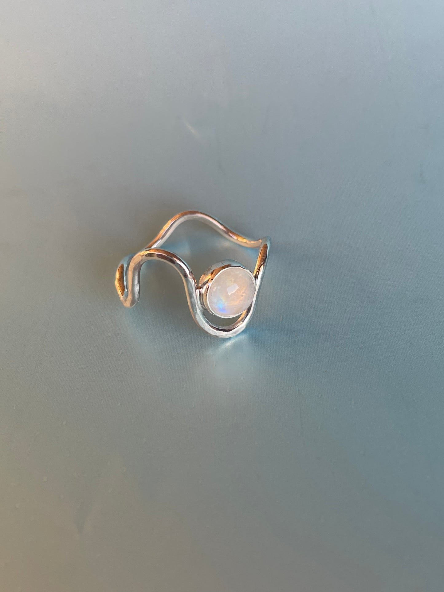 Squiggle Ring with Moonstone