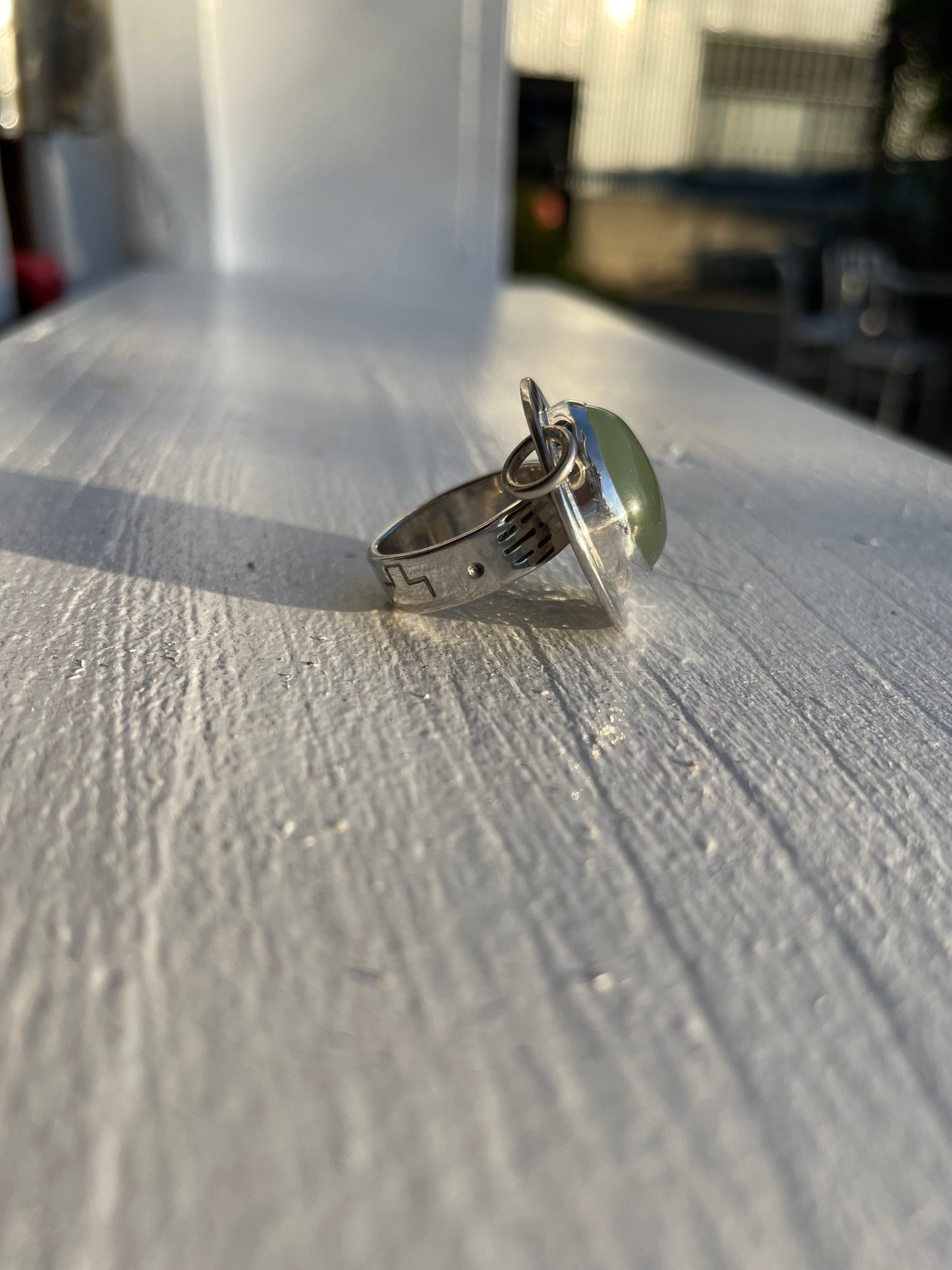 Round Green Aventurine Ring Ring