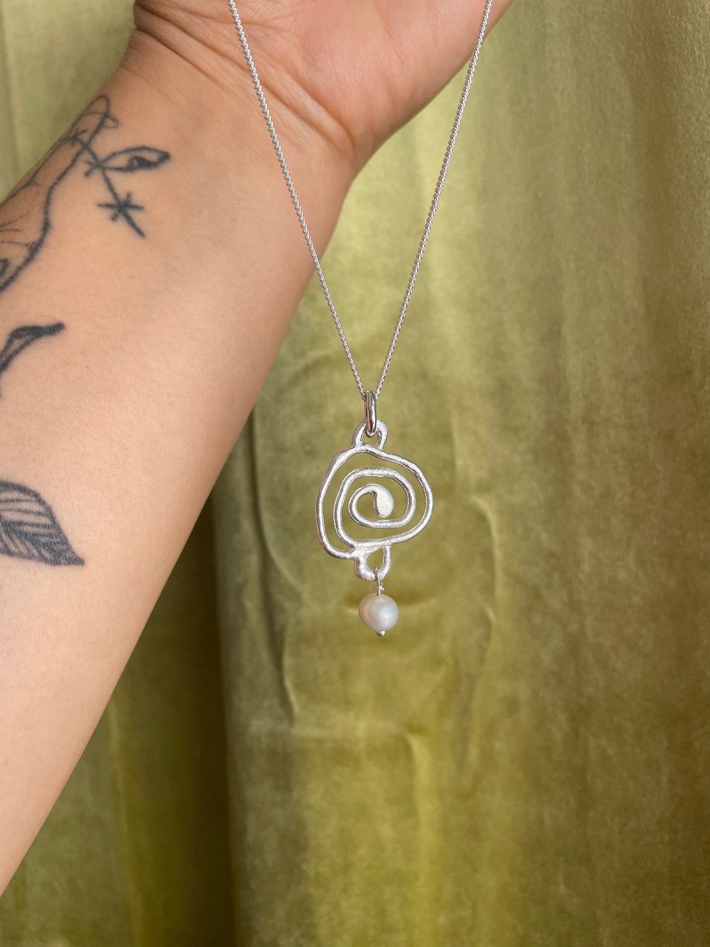 Spiral Pearl Necklace