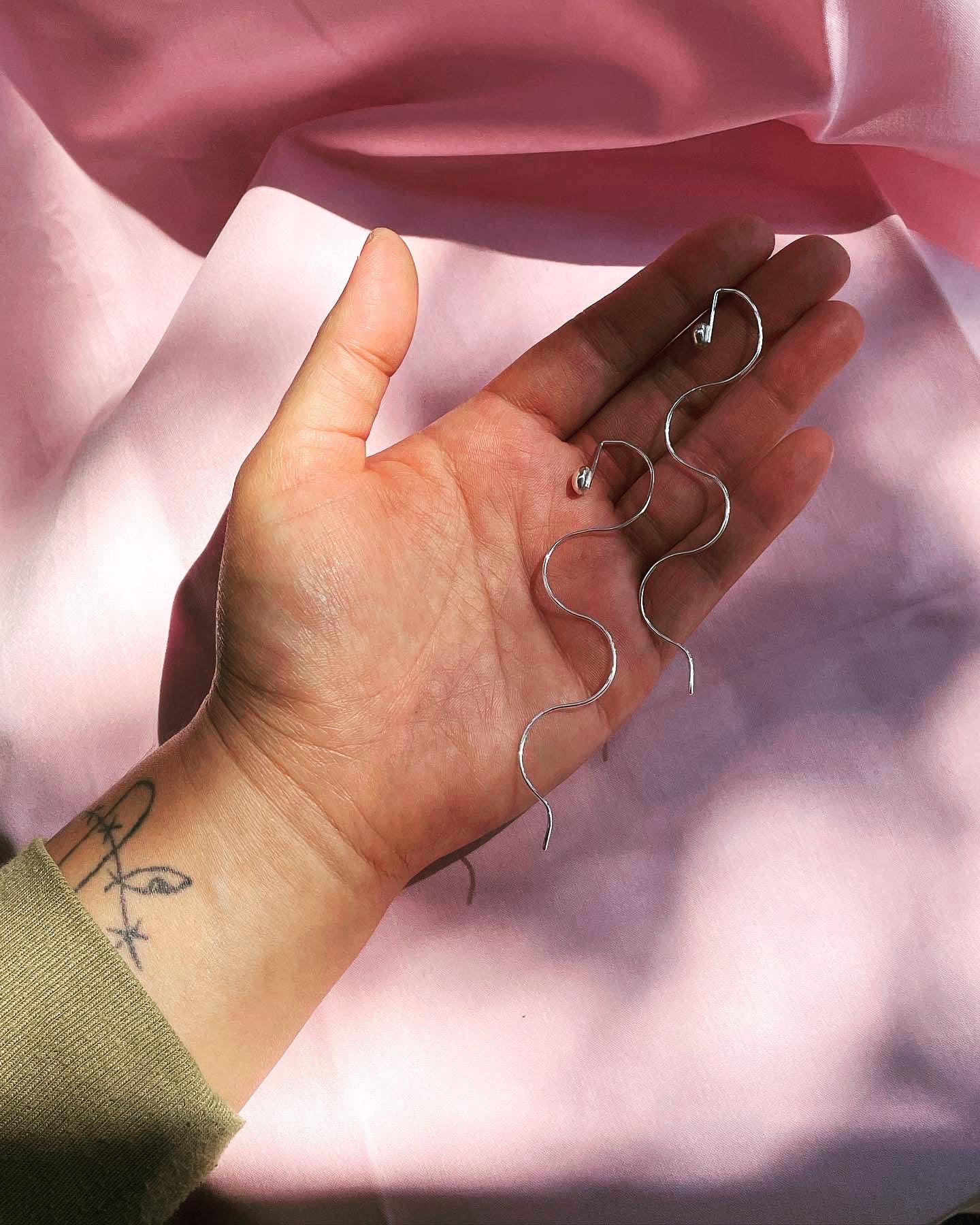 Squiggle Through Earrings