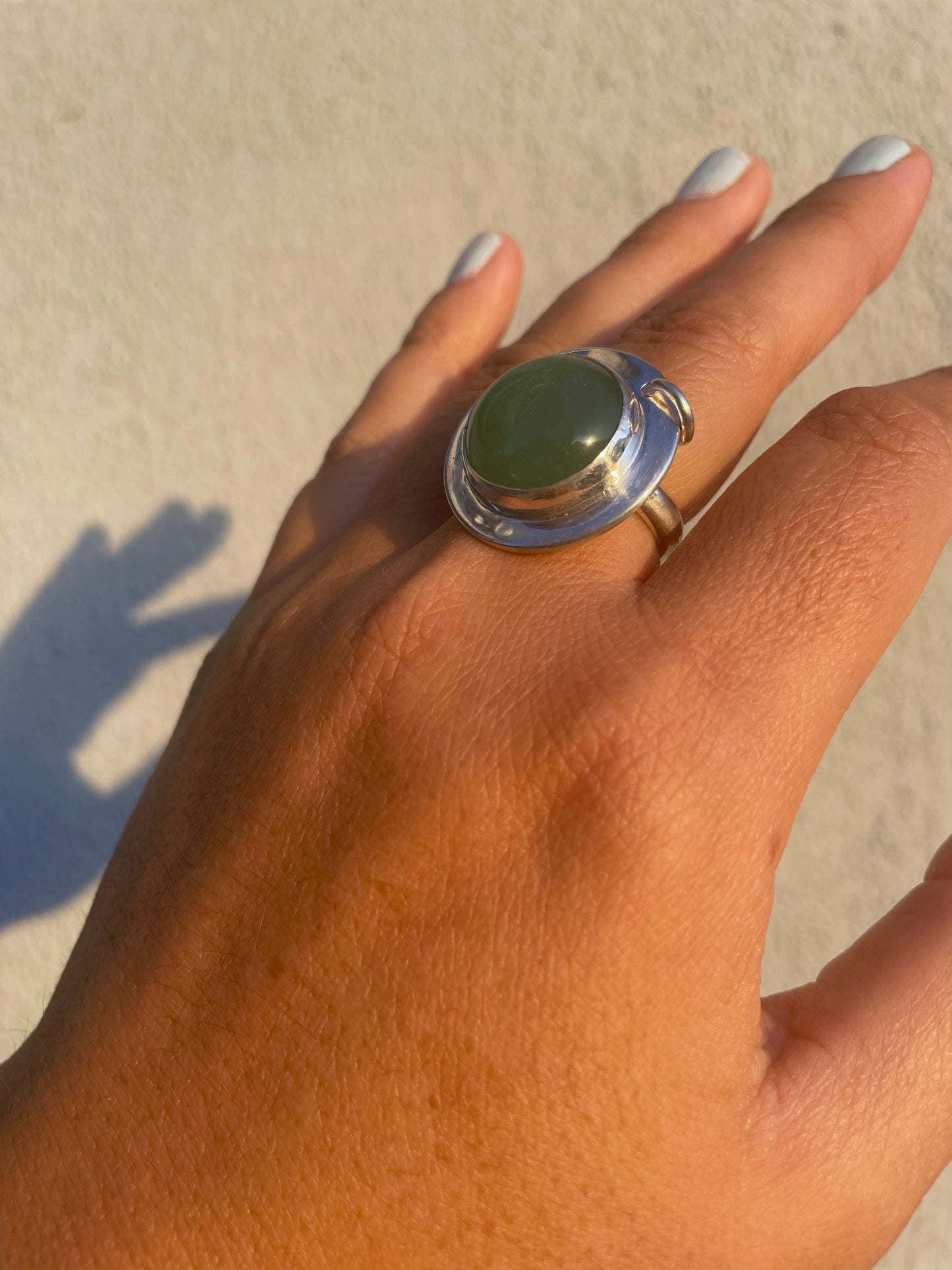 Round Green Aventurine Ring Ring