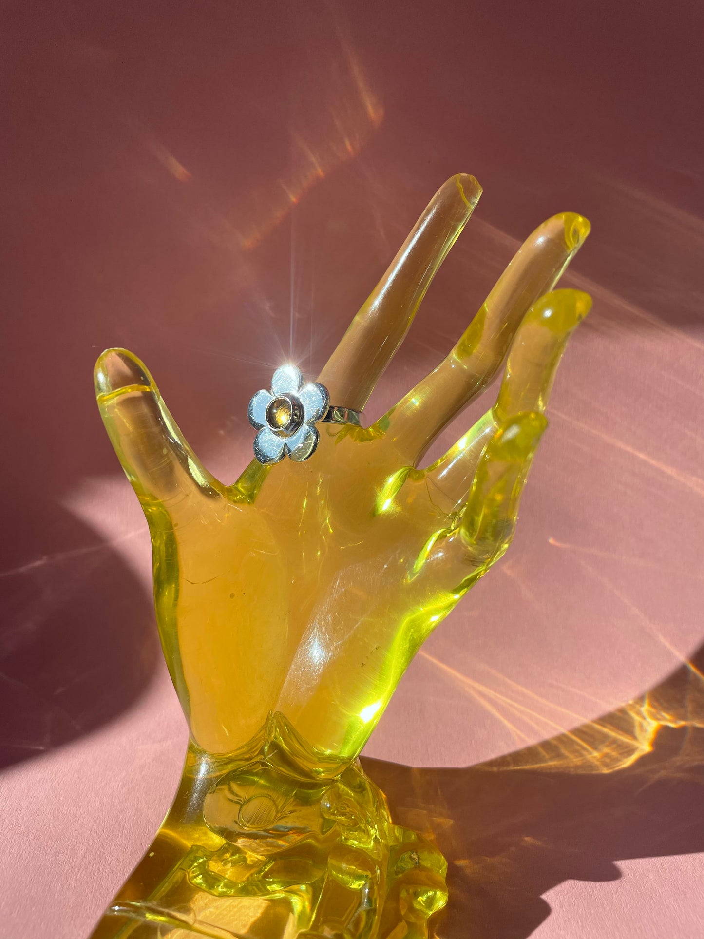 Daisy Ring- Classic 5 petal citrine