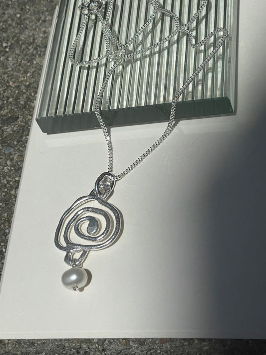 Spiral Pearl Necklace