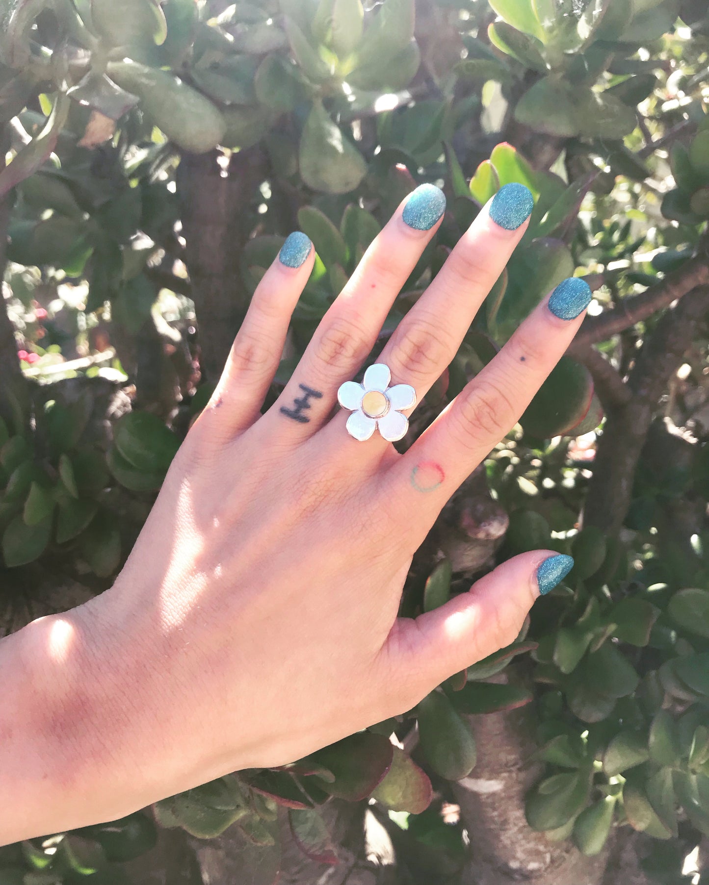 Daisy Ring- Classic 5 petal citrine