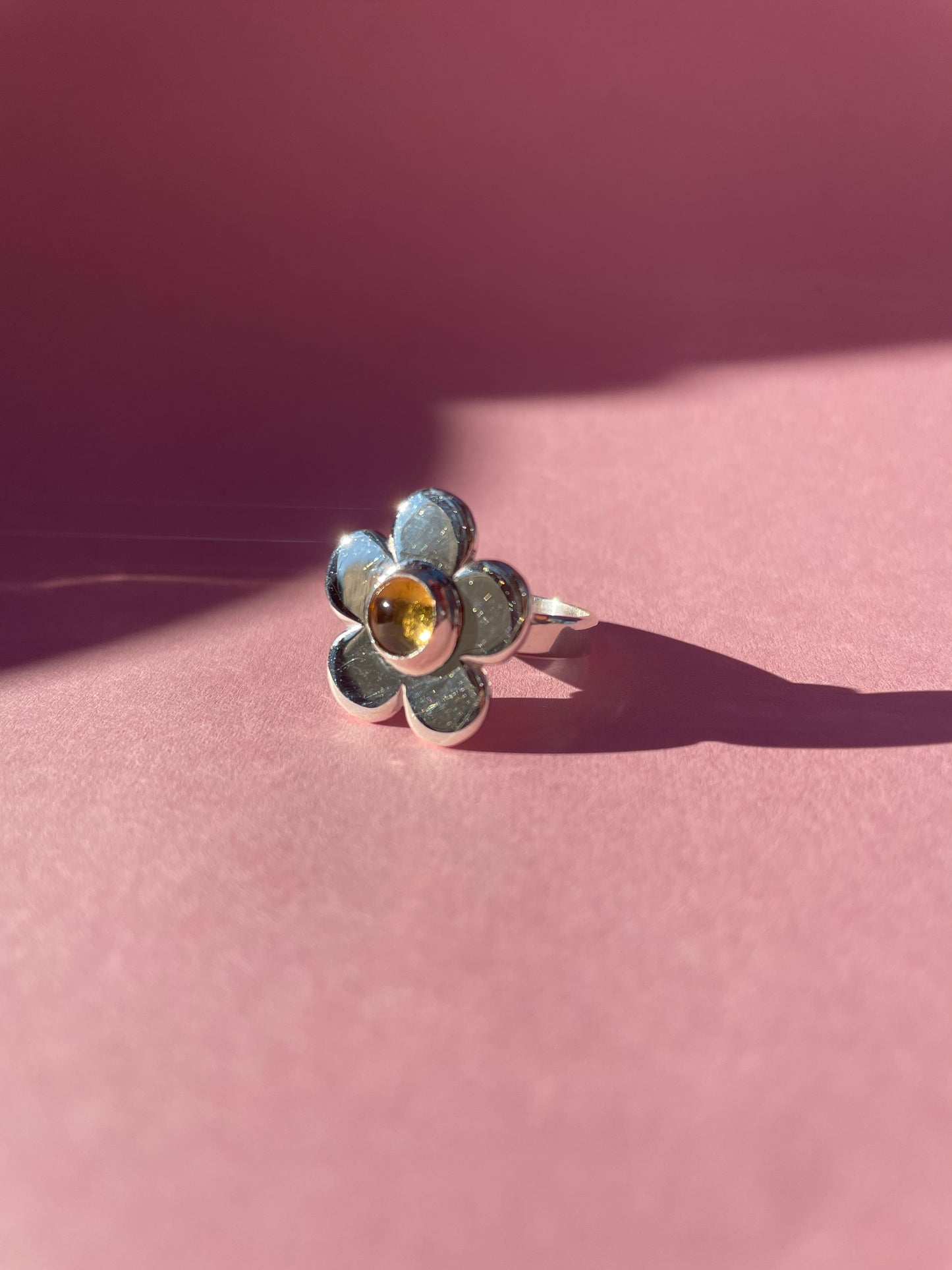Daisy Ring- Classic 5 petal citrine